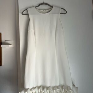 RSVP White Ruffle Hem Mini Dress